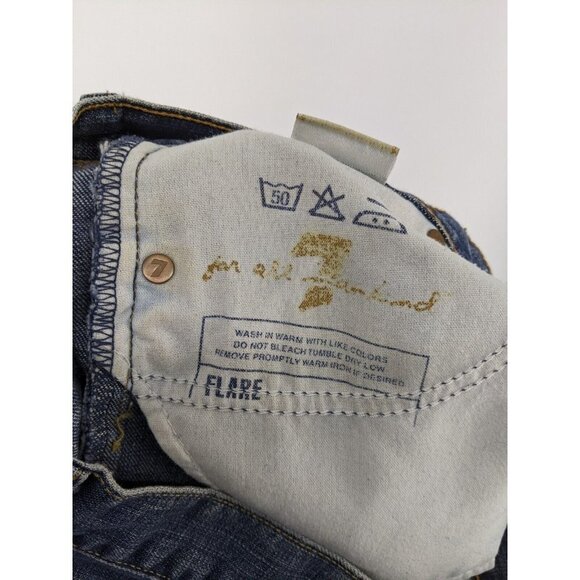 7 For All Mankind Blue Flare Jeans - Picture 5 of 10
